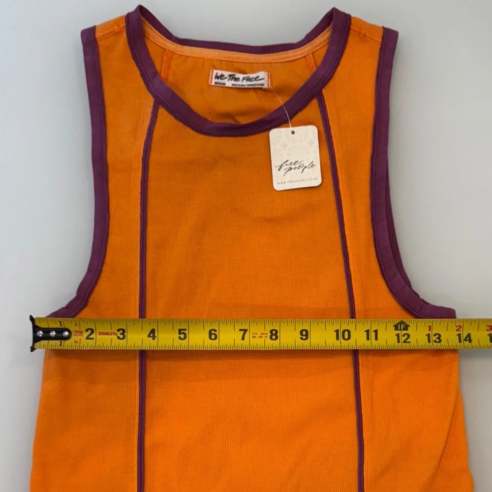 Free People - We The Free Orange & Purple Ribbed Tank Top NWT, Size M - Picture 4 of 9